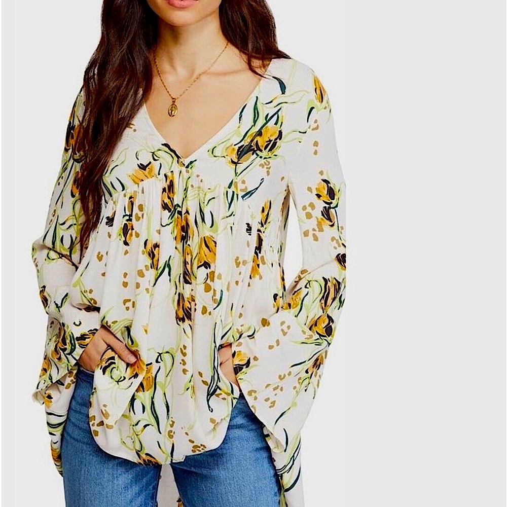 FREE PEOPLE BELLA FLORAL PRINT TUNIC DRESS